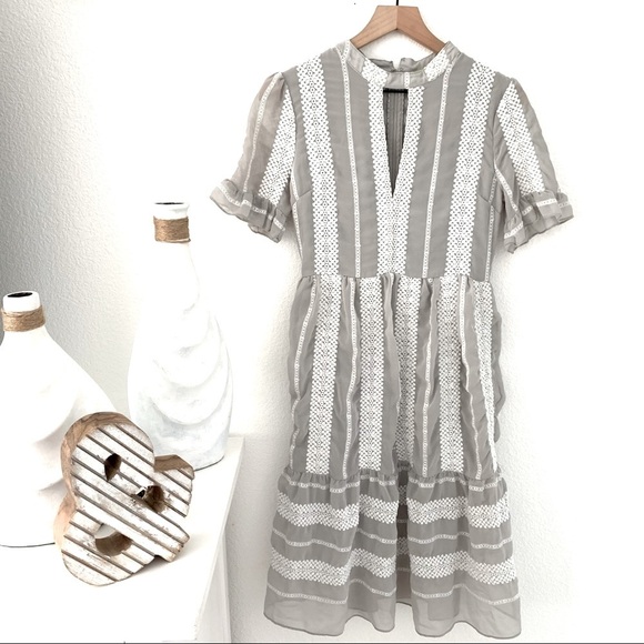 Gianni Bini Eryn Crochet Stripe Midi Dress Size Small - Picture 16 of 16